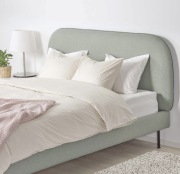 Łóżko tapicerowane vintage bez pojemnika (miętowe) 2000s 140x200