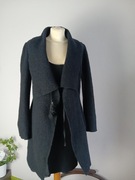 Luksusowy Komplet 100% WEŁNA Promod: Płaszcz + Sukienka | Rozmiar 38 (M)