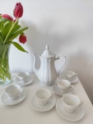 Vintage biały serwis kawowy 