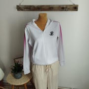 Bluza damska Illusive biała z różowymi ombre wstawkami r. 38