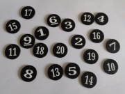 BRELOKI NUMERKI DO KLUCZY 1-20 | Zestaw numerków 