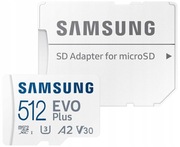 Karta pamięci Samsung 512GB microSDXC, UHS-I U3 A2 EVO Plus z adapterem