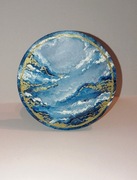 Obraz OLEJNY malowany RĘCZNIE | Złote chmury