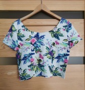 H&M Divided krótka bluzka crop top kwiecisty wzór