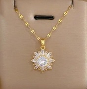 Pozłacany łańcuszek z gwiazdką stal nierdzewna cyrkonia