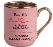 Złoty kubek dla nauczycielki – personalizowany | „Mistrzyni Cierpliwości