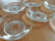 Szklane podstawki pod szklanki PRL 6 sztuk 