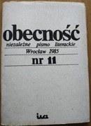 OBECNOŚĆ niezależne pismo literackie nr 11/1985