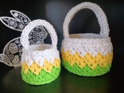 Koszyki wielkanocne na szydełku hendmade 