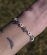 Bransoletka błękitna stal nierdzewna