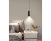 BOYIR Lampa wisząca tuba 15 cm, czarna, regulowana, GU10