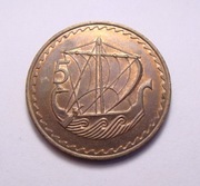 Cypr 5 mils 1980 Statek PIĘKNA!