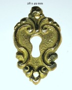 Szyld meblowy pod klucz, mosiądz