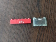 Elementy Lego Train 12V - mix 2 klocków 3823 z naklejką NSB i 1x6 3009 z B