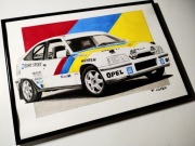 Opel Kadett GSI plakat rysunek prezent A3 42x30