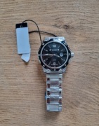 Zegarek męski srebrny czarna tarcza Skone