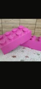 LEGO POJEMNIK KONTENER KLOCEK 8 PUDEŁKO DUŻY BRICK 50 CM RÓŻOWY 2 SZTUKI