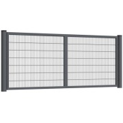 Brama dwuskrzydłowa 4000x1900 + słupki 80x80x3 mm + akcesoria ANTRACYT