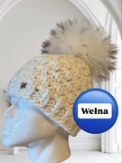 NOWA Wełniana Czapka z Islandii z pomponem