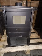 Piec kominek stalowy szamotowy z płytą grzewczą RETRO 9kW