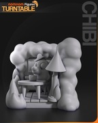 Figurka druk 3D żywica 12K " Chibi This is Fine Meme " - Chibi