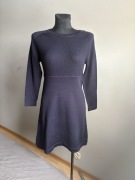 Lanullva granatowa sukienka wełniana zimowa 100 % wełna owcza S M