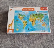 Puzzle edukacyjne 104 elementy Mapa świata 5+
