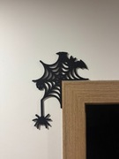 Halloween Pajęczyna narożna z nietoperzem i pająkiem