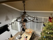 Żyrandol kuty duży czarny pozłacany