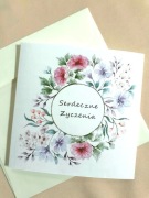Kartka okolicznościowa kwiaty malowane
