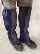 Nowe stuptuty ochraniacze getry na buty granatowo - szare