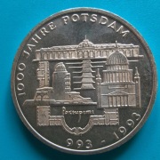 10 marek 1993 F Niemcy 1000 lat miasta Poczdam   Srebro 0,625 waga 15,5