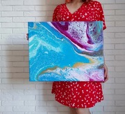 "Zapach wiosny" obraz abstrakcja pouring