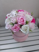 Flowerbox mydlany na prezent dzień babci i dziadka 