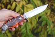 Nóż myśliwski stal D2, wykonany ręcznie - custom, klon stabilizowany