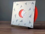 Stojak, ekspozytor na winyl i CD - postarzane drewno "now playing"