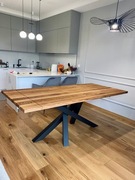 STÓŁ ROZKŁADANY DĘBOWY NOGI KRZYŻAK LOFT RUSTIC