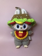 Strój przebranie ubranko dla lalki labubu mcdonald kapelusz akcesoria