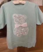 Bluzka , t shirt L z zielony/ cekiny 