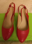 Czerwone czółenka AGA BUT obcas słupek 8 cm skóra 40