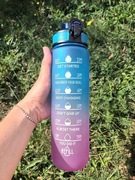 BUTELKA MOTYWACYJNA BIDON NA WODE ZE SŁOMKĄ 1000ML niebiesko-fioletowy