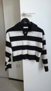 Cropped Sweter Mango XS w czarno-białe paski