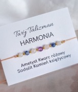 Bransoletka z kamieni naturalnych talizman Harmonii ametyst sodalit 