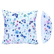 Poszewka 40x40 cm Chrząszcze motyle ćmy łąka Kwiaty - Bawełna