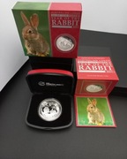 YEAR OF THE RABBIT 1oz SILVER PROOF  COIN/SET 2011 =UNIKAT!THE PERTH M