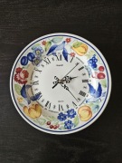 Stary Zegar Ścienny Ceramiczny Hangarter z pięknym malowaniem JAK NOWY!