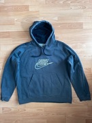 Vintage Nike hooded sweatshirt z haftem granatowy washed look