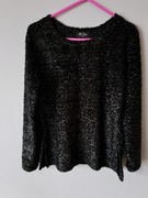 Sweter czarny srebrny ok. M/38