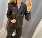 MARYNARKA BY O LA LA eko skóra S czarna