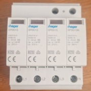 Hager Ogranicznik przepięć T2 4P 3+1 In=20kA IP20 TN-S/TT